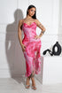 Vonesse Mesh Floral Slit Tank Midi Dress